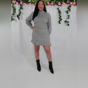Gray Princess Sweater Dress